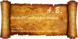 Andrásofszky Bence névjegykártya